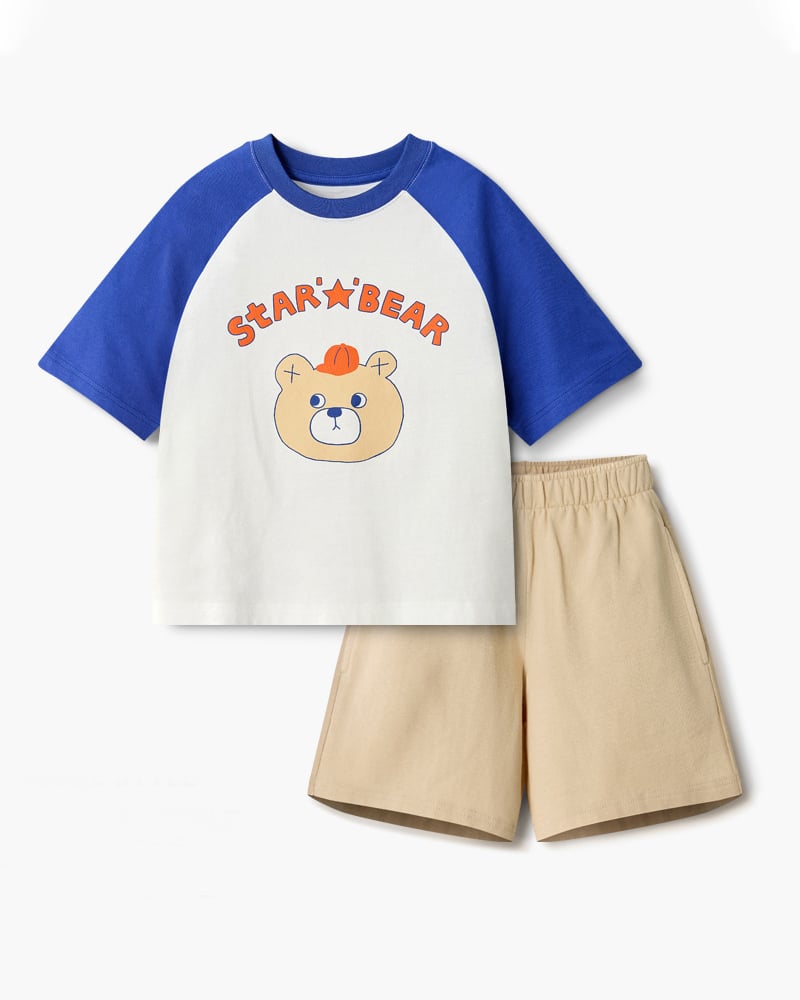 Bộ đồ ngắn cotton mịn bé trai và bé gái U3186