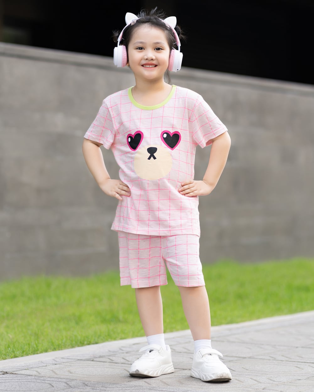 Bộ đồ ngắn cotton mịn bé gái U3053