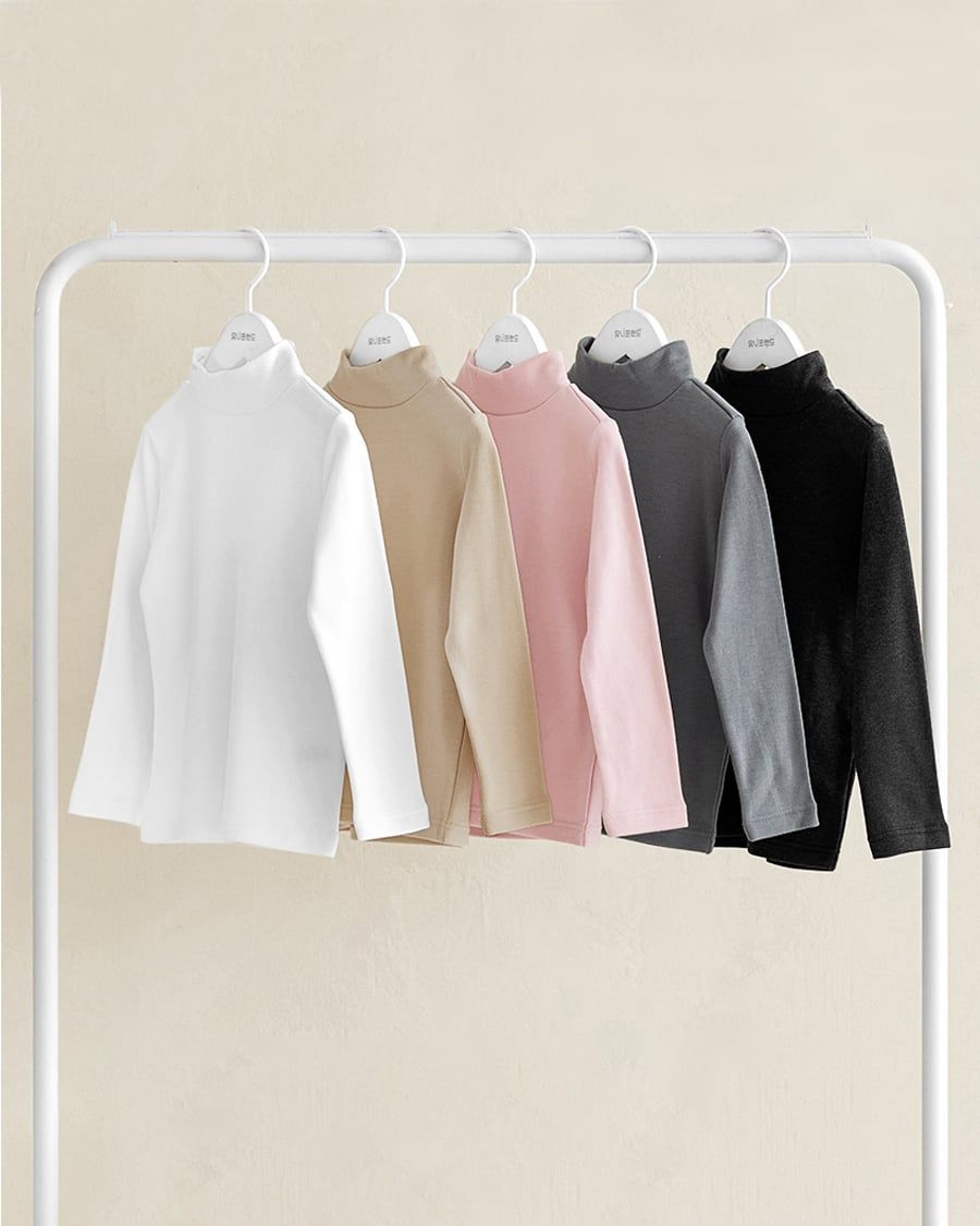 Áo cổ lọ (nữa cổ) dài tay vải nỉ cào bông ấm thu đông bé trai và bé gái U900D