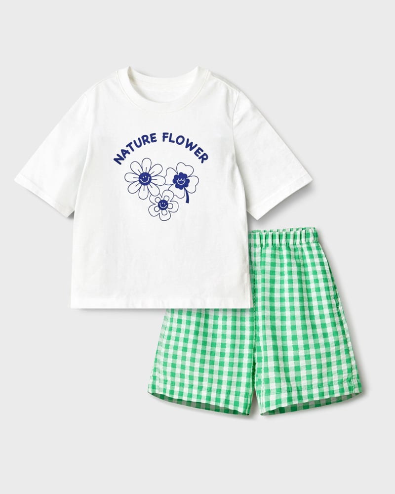 Bộ đồ ngắn cotton mịn bé gái U3214