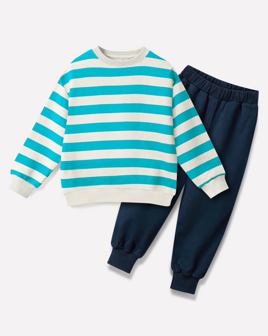 Bộ đồ dài dáng rộng cotton mịn bé gái và bé trai U1225