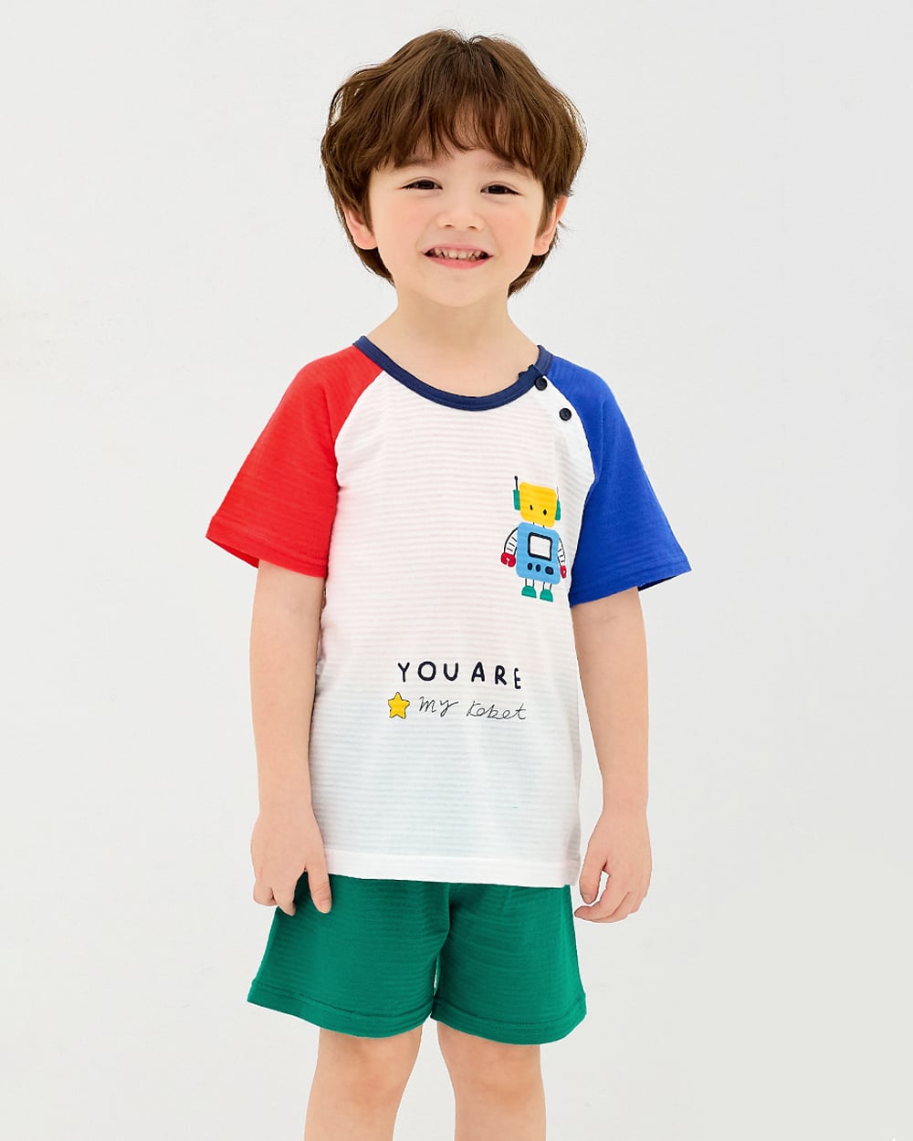 Bộ đồ ngắn cotton giấy bé trai U3204