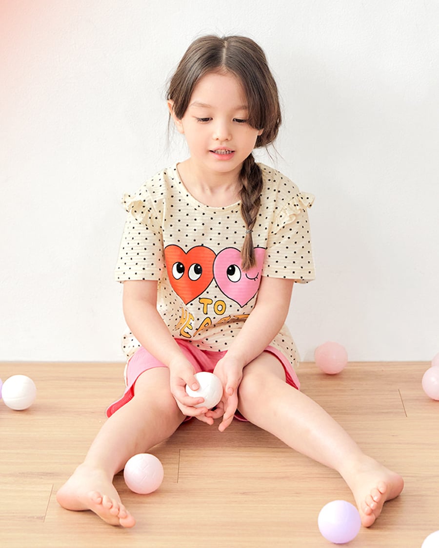 Bộ đồ ngắn cotton giấy bé gái U3114