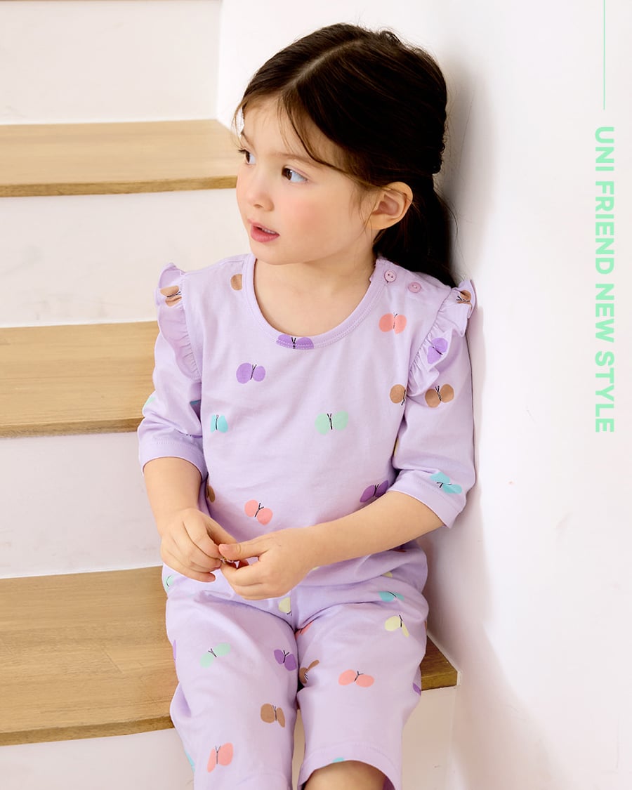 Bộ đồ lửng cotton mịn bé gái U2156