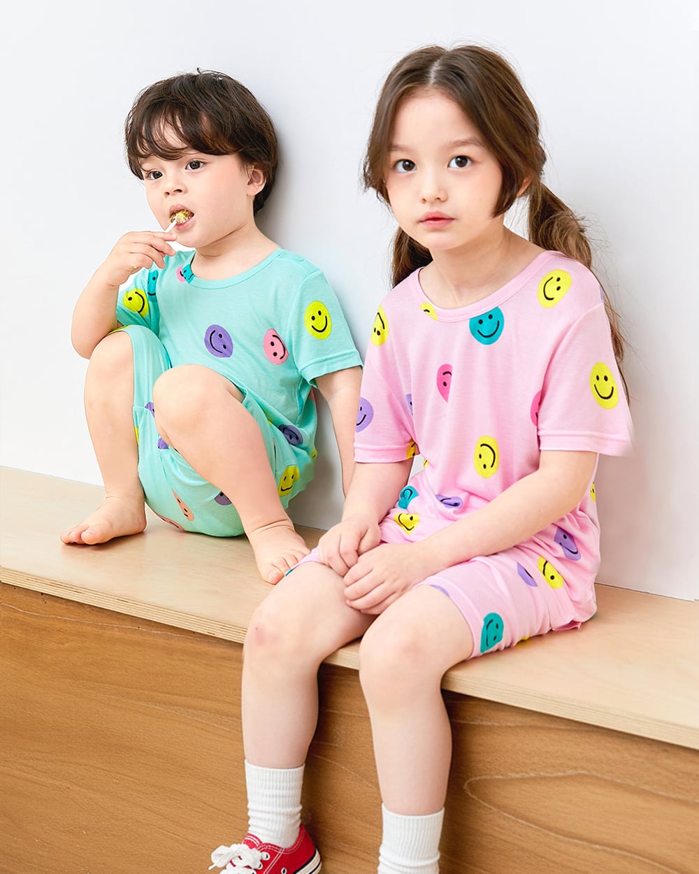 Bộ đồ ngắn Cool Feel mịn mỏng mát và bé gái U3128