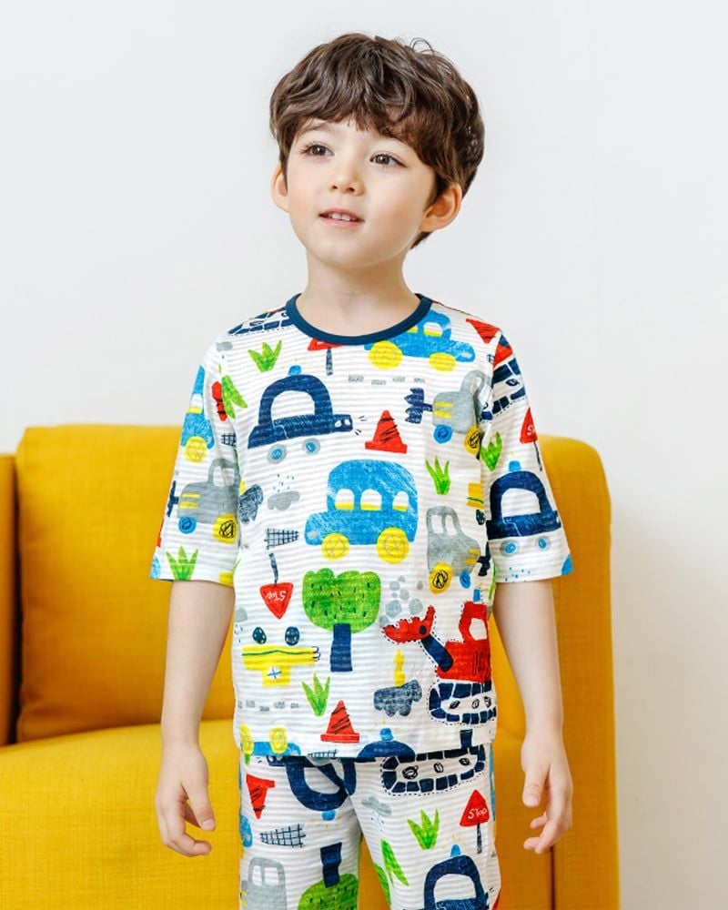 Bộ đồ lửng cotton giấy bé trai U2145