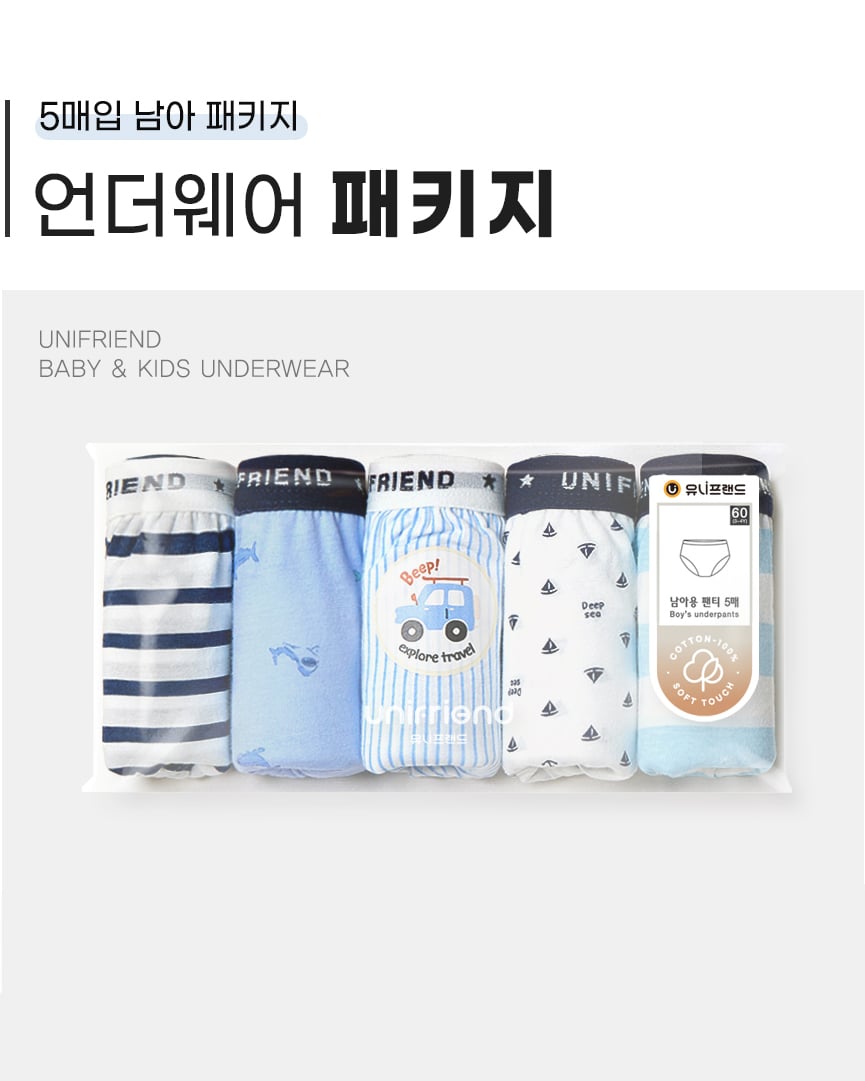 Set 5 quần chip tam giác bé trai U6067