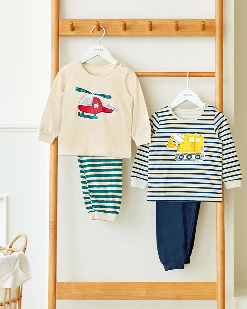 Bộ đồ dài dáng rộng cotton mịn bé trai U1184