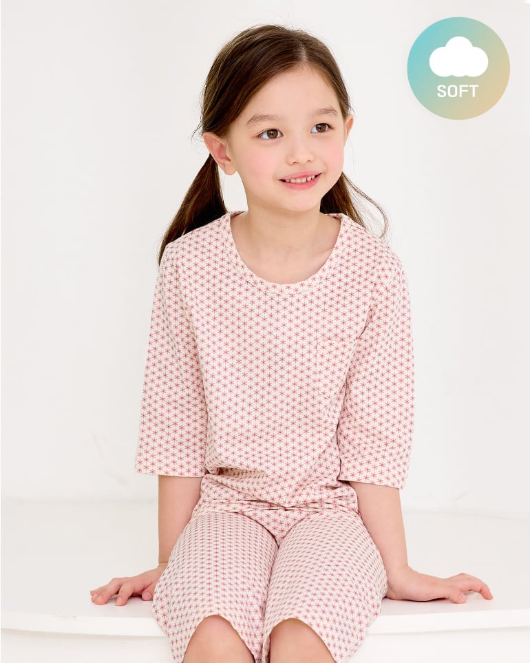 Bộ đồ lửng cotton mịn bé gái U2177