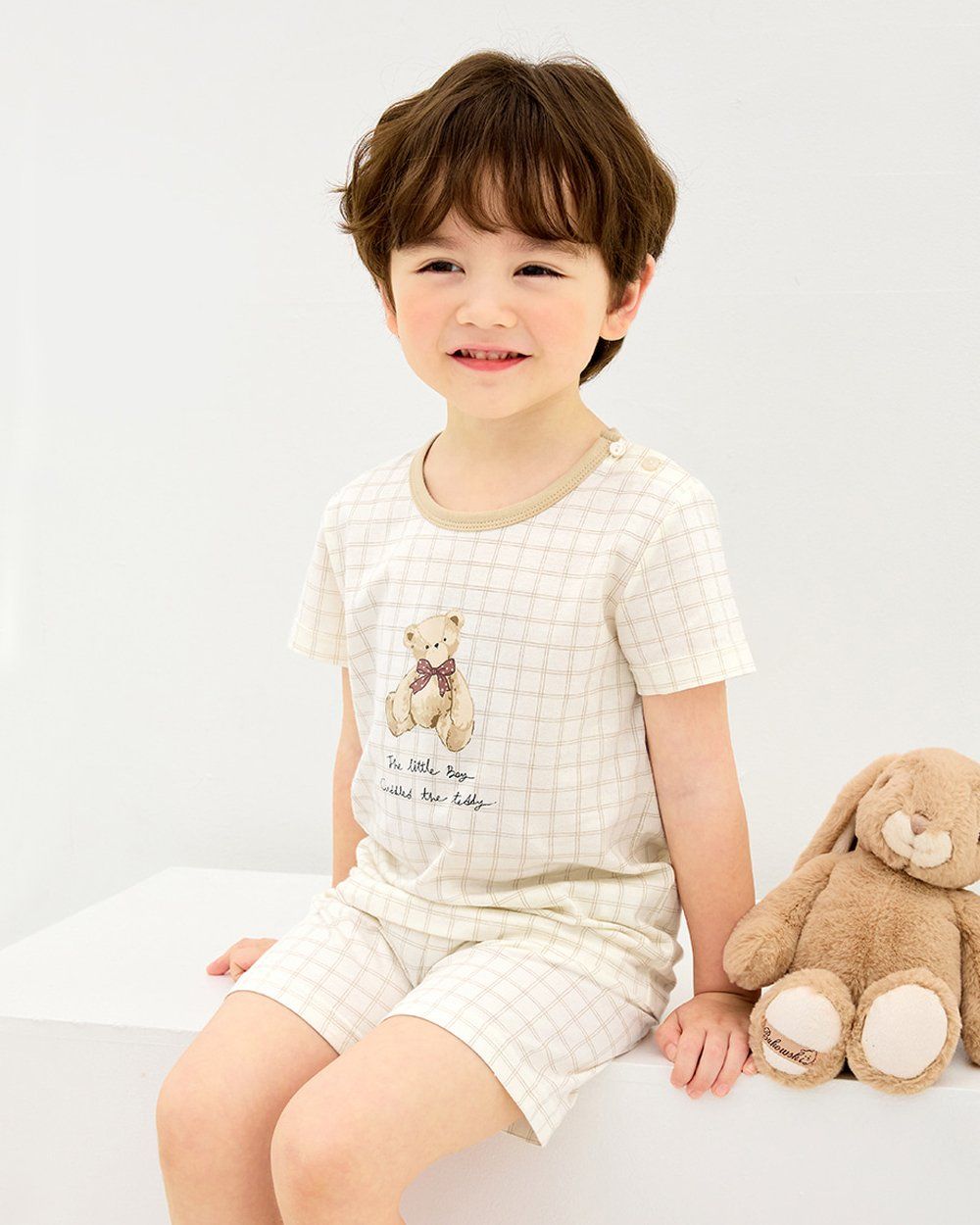 Bộ đồ ngắn cotton mịn bé trai và bé gái U3196
