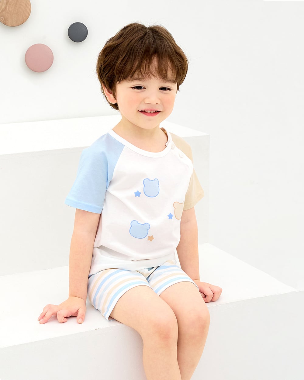 Bộ đồ ngắn cotton mịn bé trai và bé gái U3210