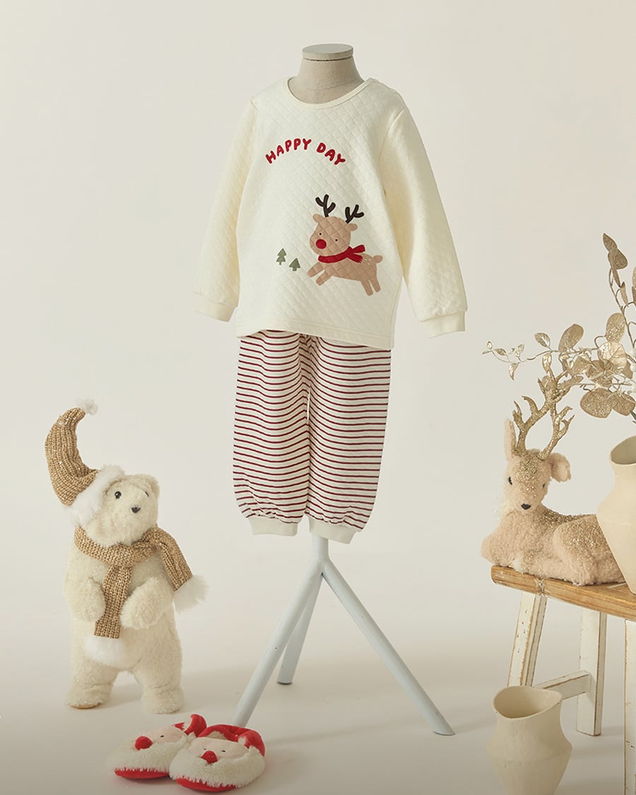 Bộ dài tay chần bông dày vừa cho bé trai và bé gái U1289