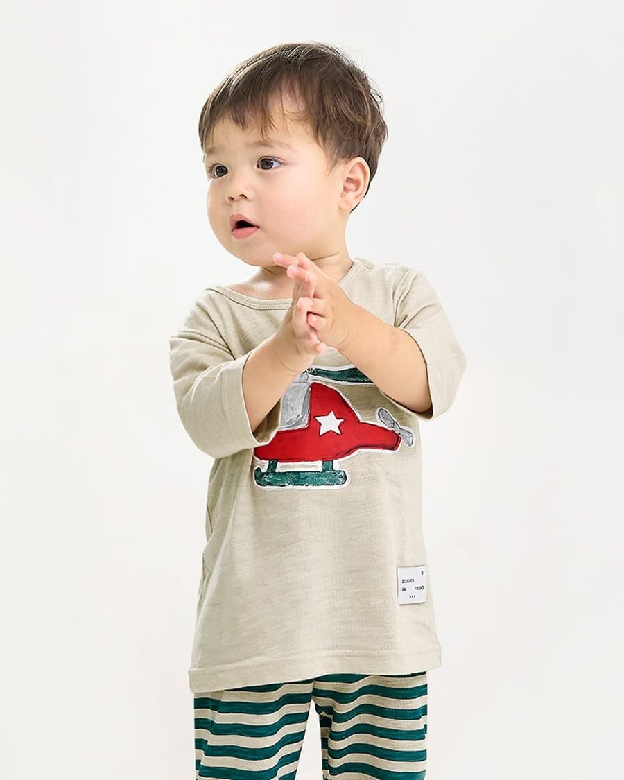 Bộ đồ lửng cotton mịn bé trai U2108