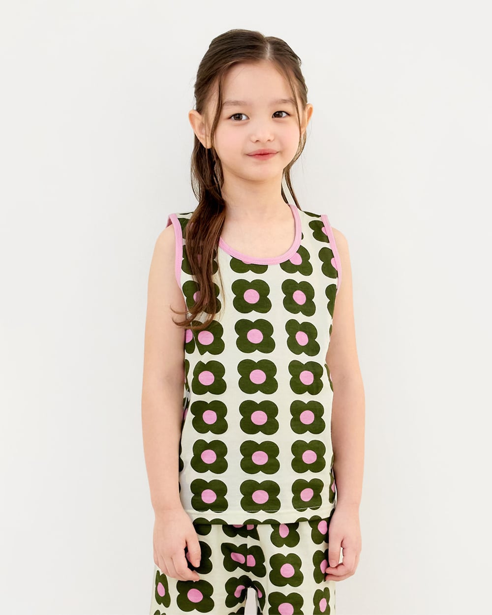 Bộ đồ ba lỗ cotton mịn bé gái U4083