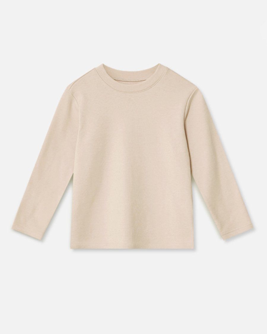 Áo dài tay cổ tròn vải nỉ cào bông ấm thu đông bé trai và bé gái U900L