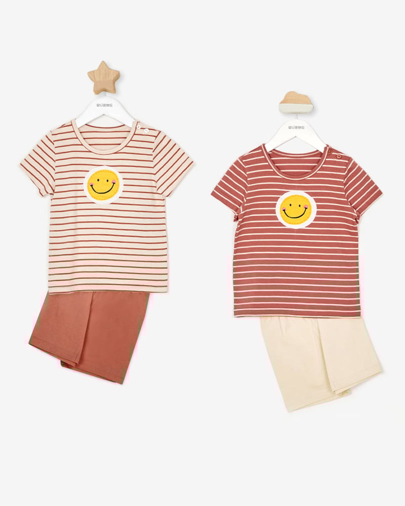 Bộ đồ ngắn cotton mịn bé trai và bé gái U3122