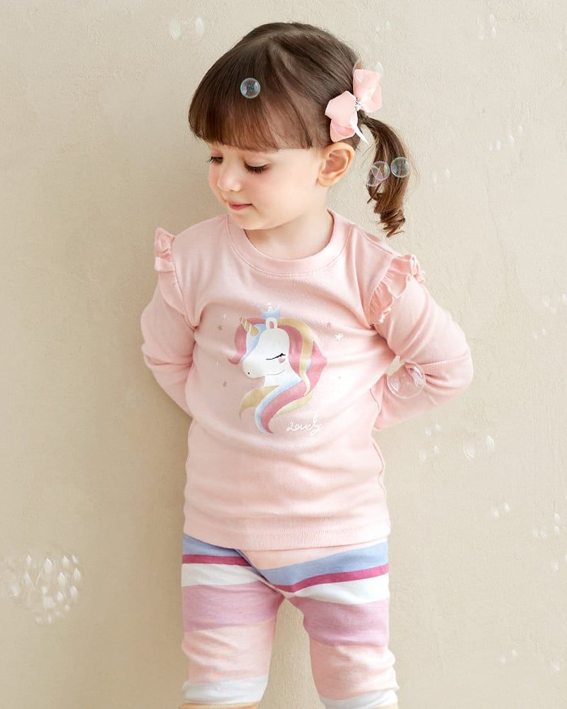 Bộ đồ dài dáng ôm cotton mịn bé gái U1205