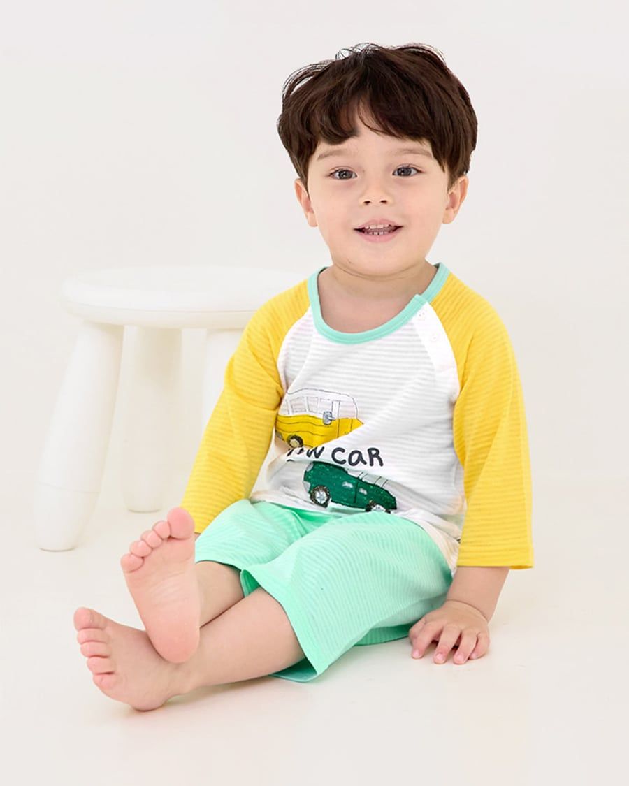 Bộ đồ lửng cotton giấy bé trai U2105