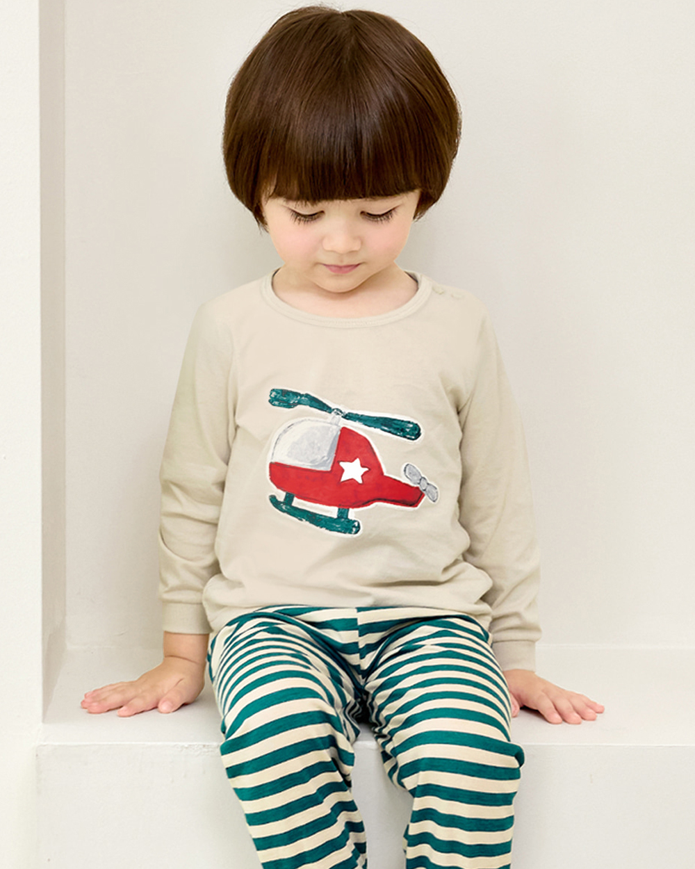 Bộ đồ dài dáng rộng cotton mịn bé trai U1185