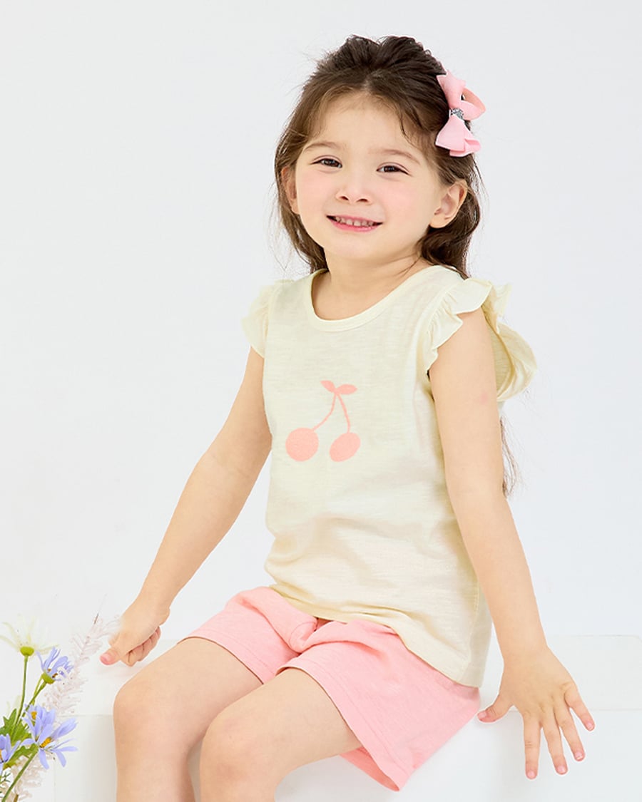 Bộ đồ ba lỗ cotton mịn bé gái U4097