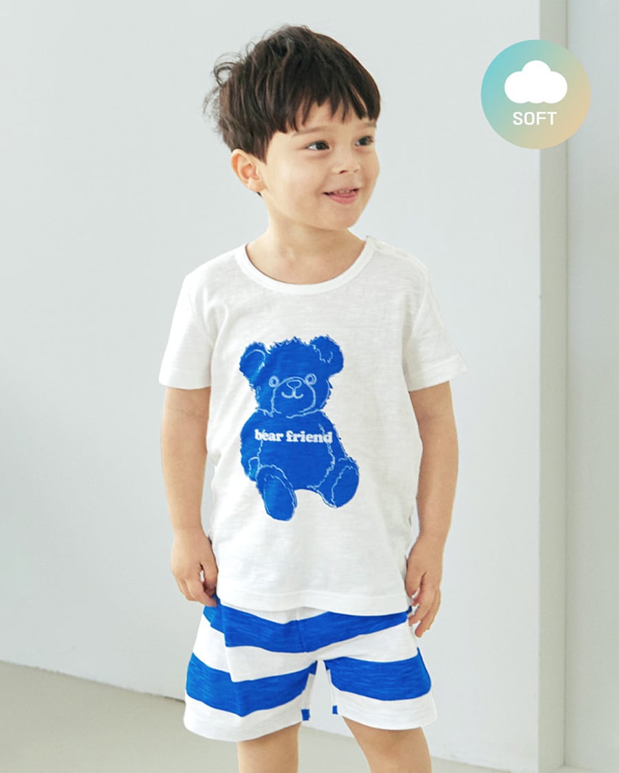 Bộ đồ ngắn cotton mịn bé gái và bé trai U3141
