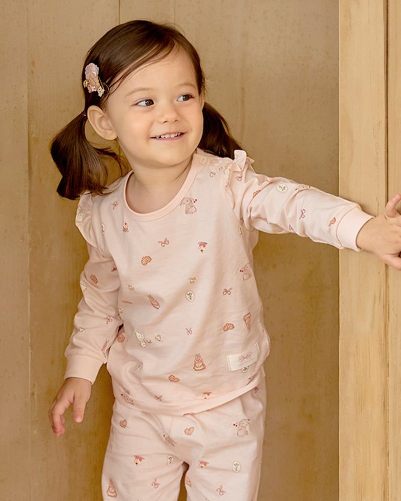 Bộ đồ dài dáng rộng cotton mịn bé gái U1275