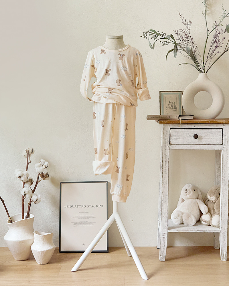 Bộ đồ dài dáng rộng cotton mịn bé trai và bé gái U1271