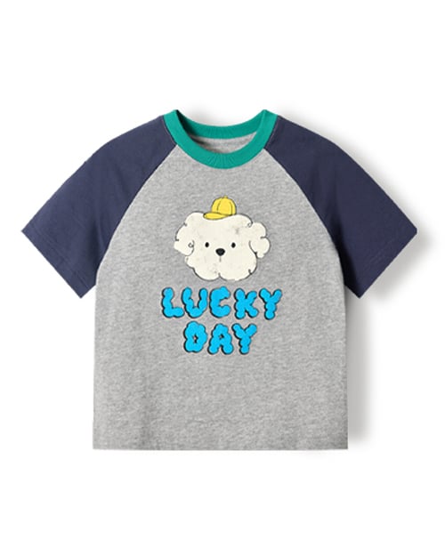 Áo thun tay ngắn Raglan vải cotton cho bé trai và bé gái U900N