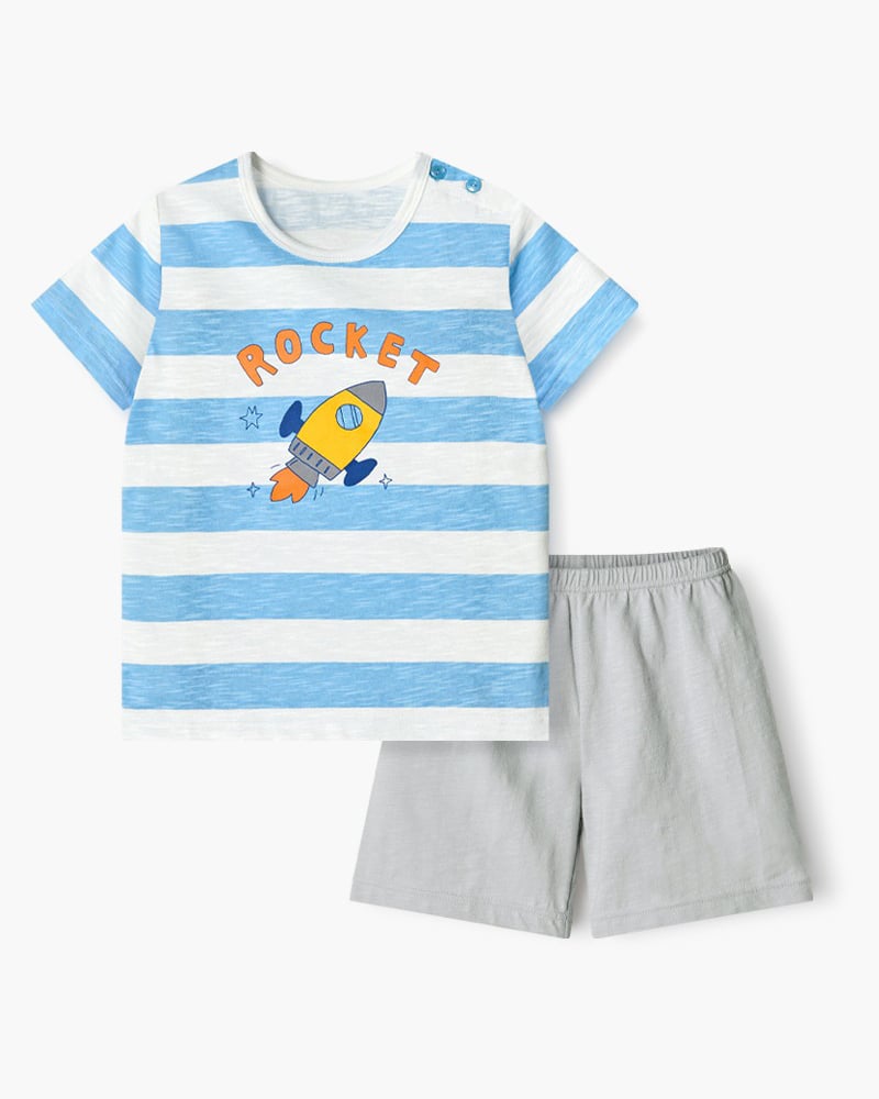 Bộ đồ ngắn cotton mịn bé trai U3198
