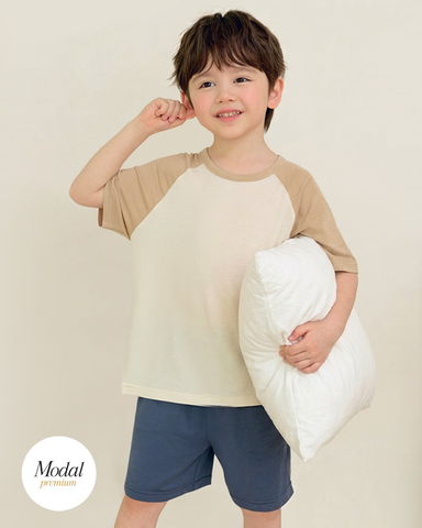 Bộ đồ ngắn mặc nhà vải Tencel Modal siêu mềm mát bé trai và bé gái U3236