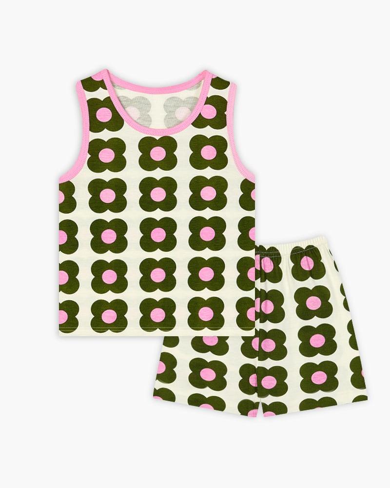 Bộ đồ ba lỗ cotton mịn bé gái U4083