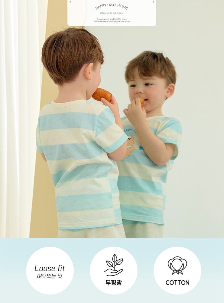 Bộ đồ ngắn cotton mịn bé trai và bé gái U3224