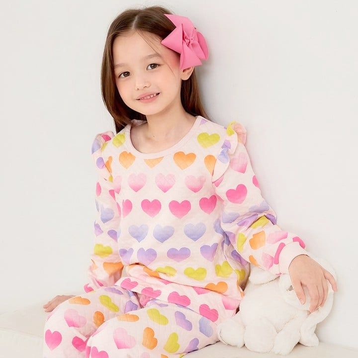 Bộ đồ dài chần bông 3 lớp cho bé gái U1171