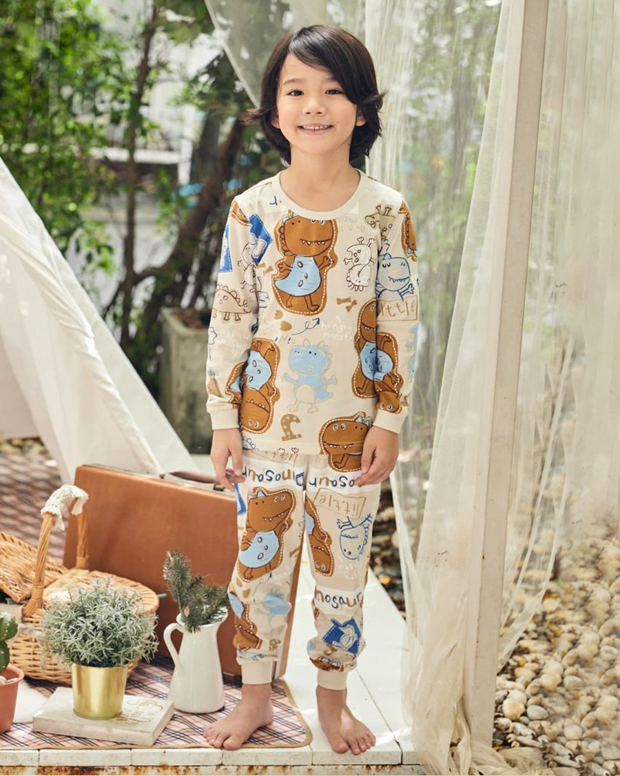 Bộ đồ dài dáng rộng cotton mịn bé trai U1043