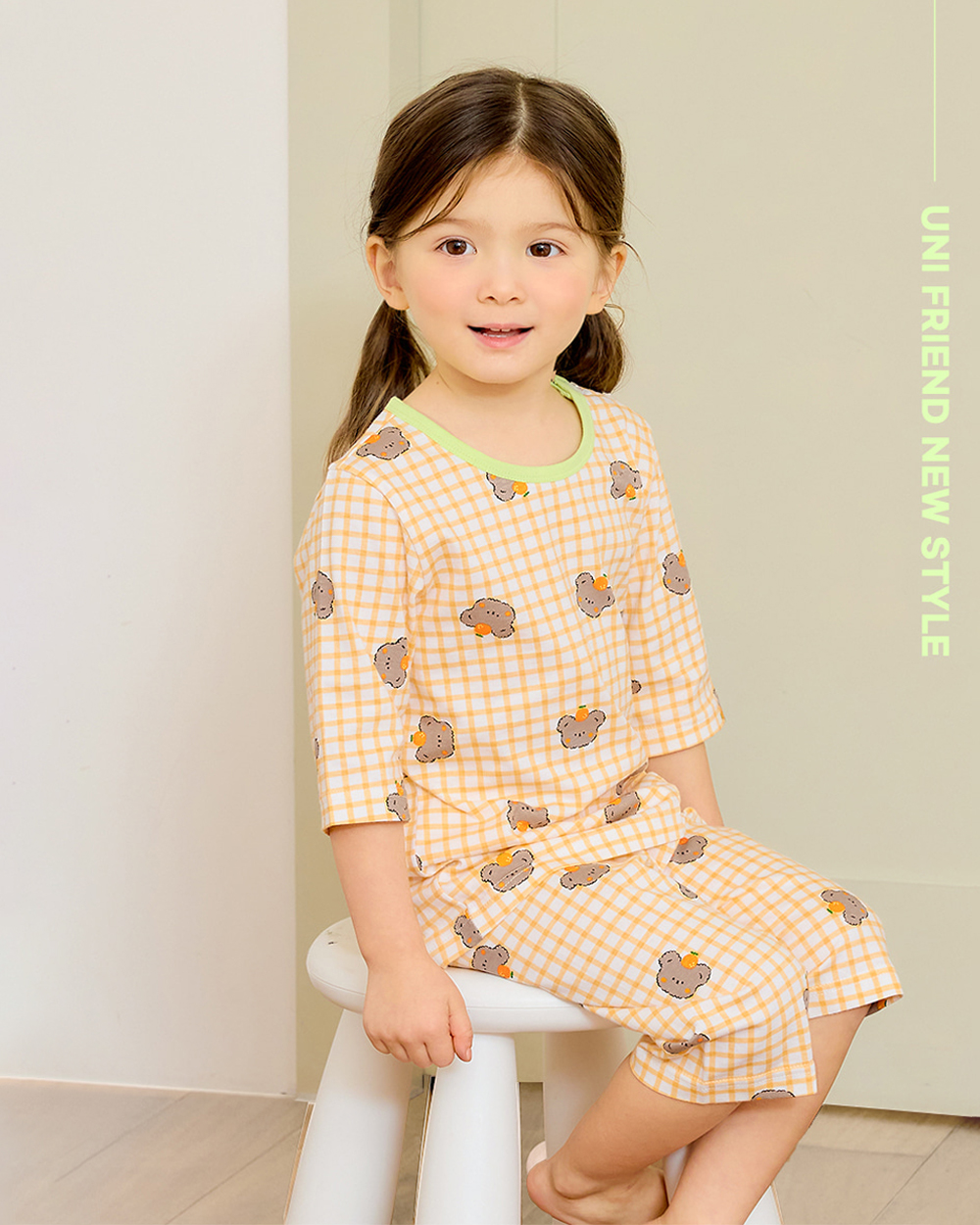 Bộ đồ lửng cotton mịn bé gái U2154