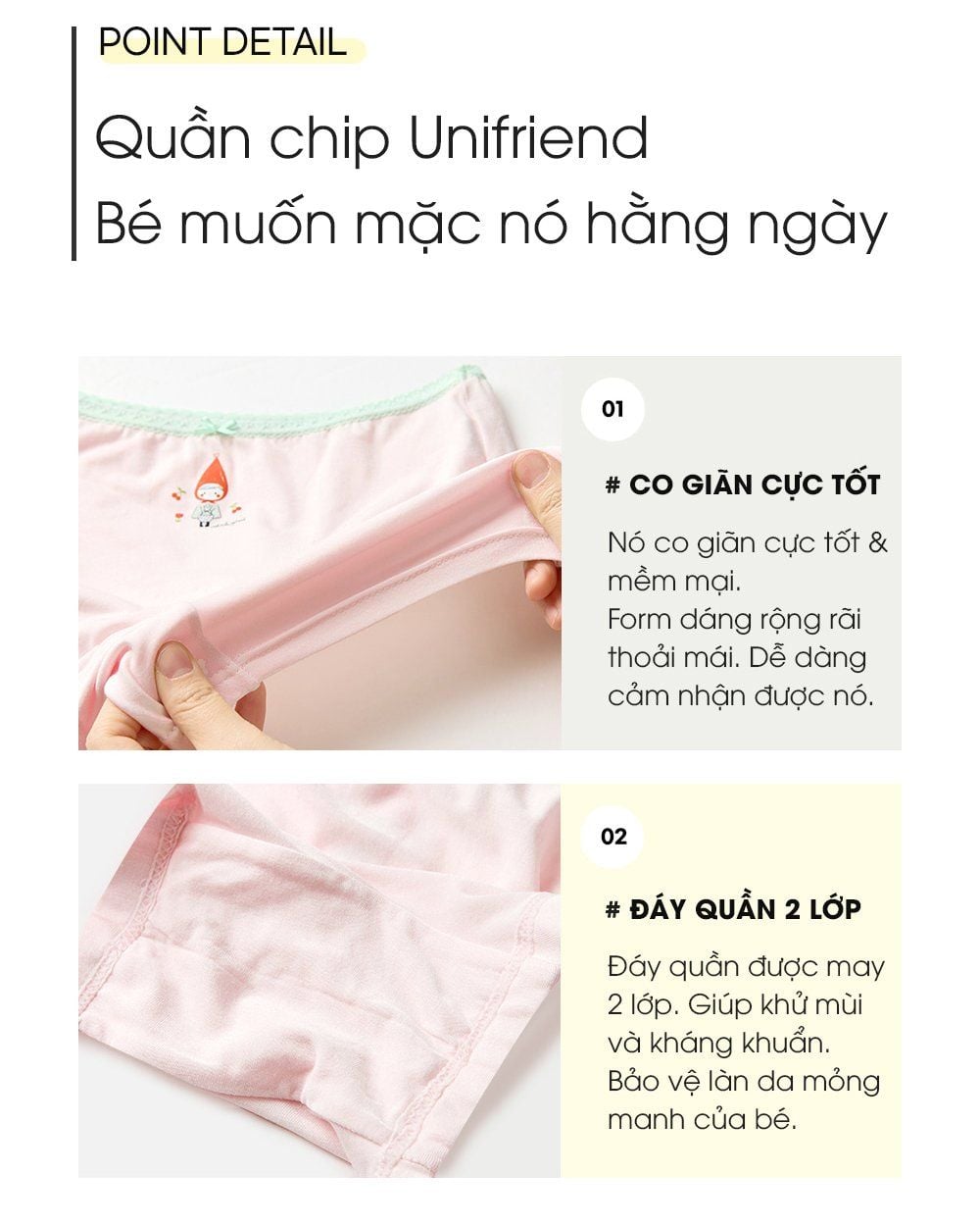 Set 3 quần chip đùi vải Tencel cho bé gái U6058