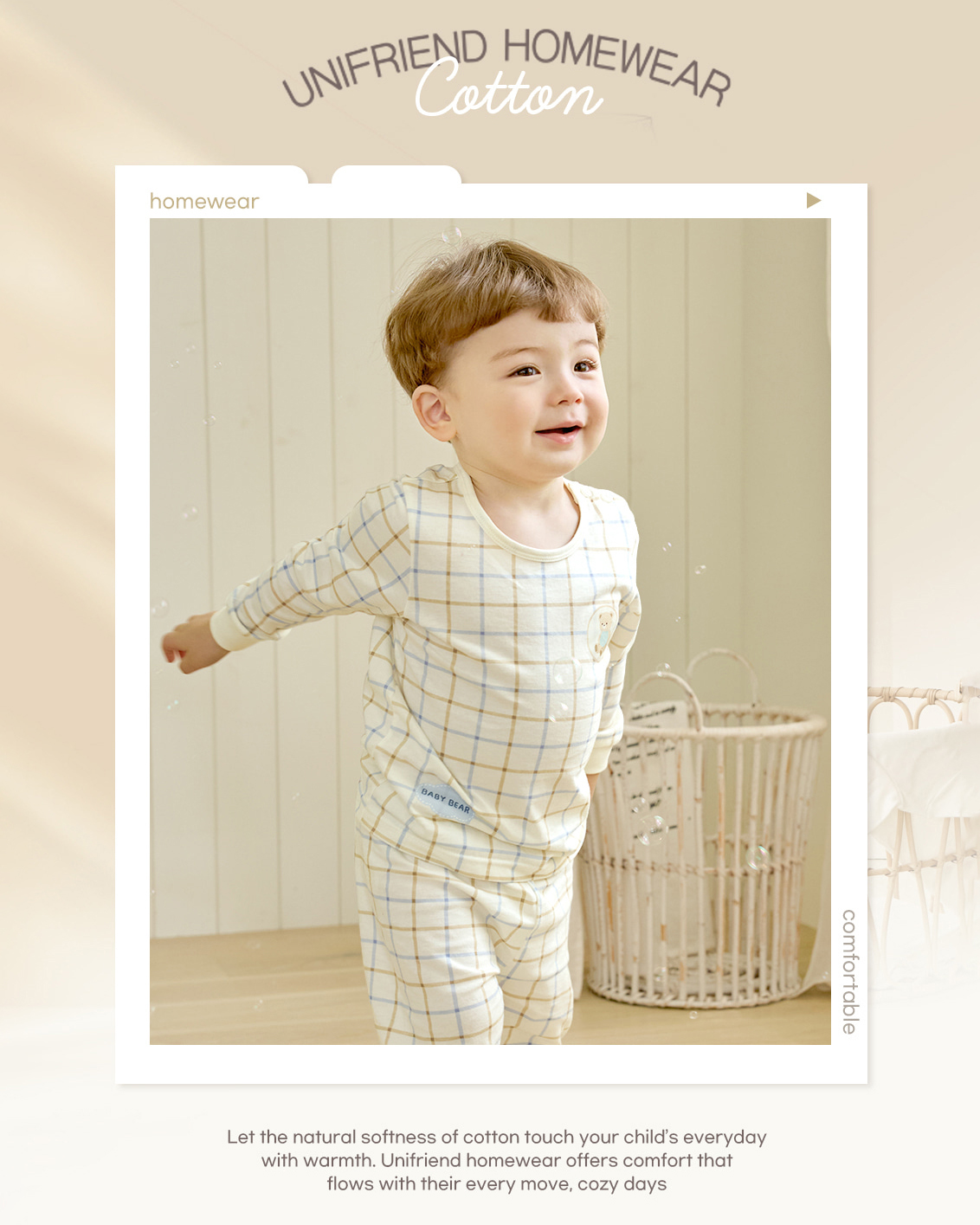 Bộ đồ dài dáng rộng cotton mịn bé trai U1253