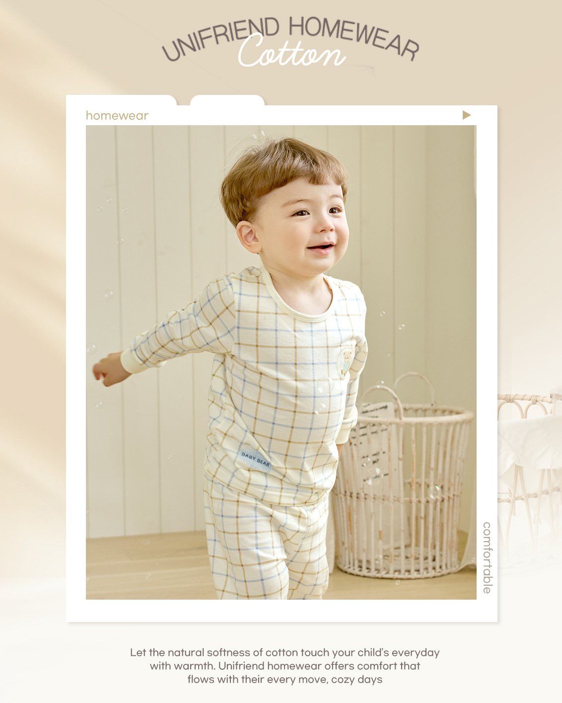 Bộ đồ dài dáng rộng cotton mịn bé trai U1253