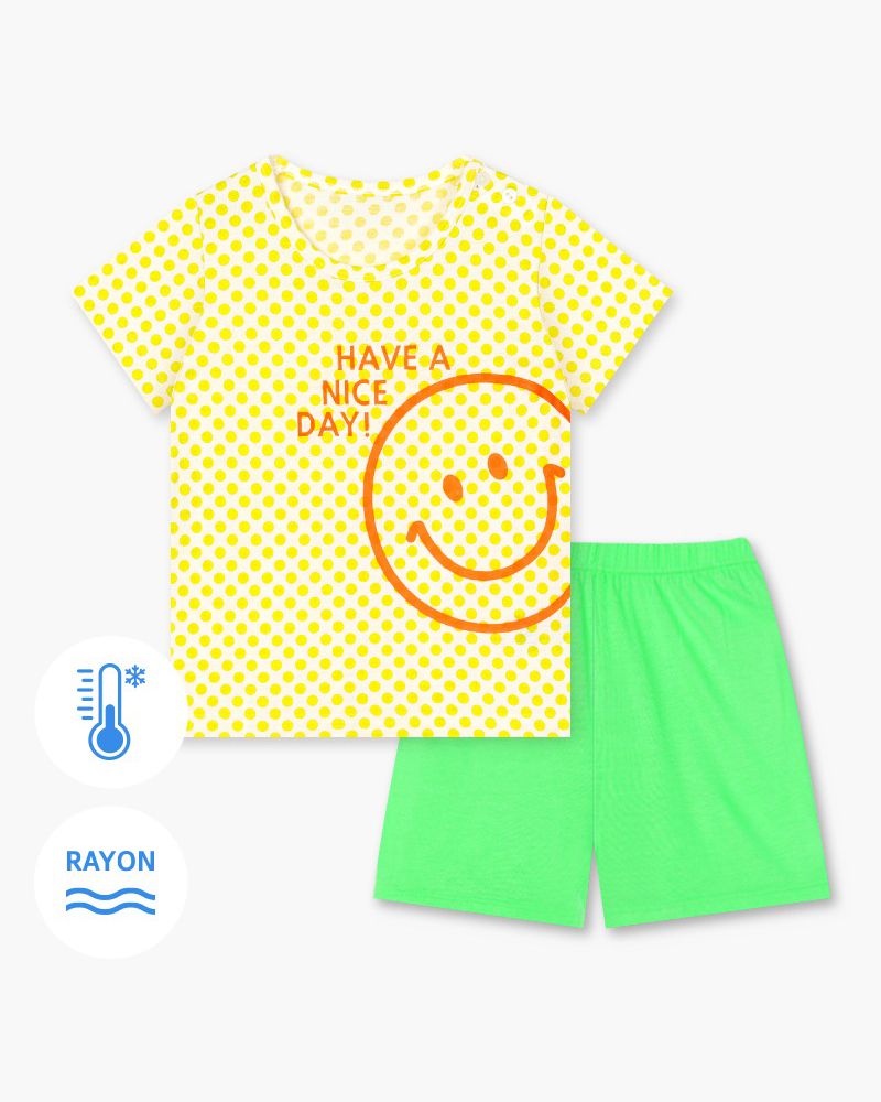 Bộ đồ ngắn Cool Feel mịn mỏng mát bé gái U3171
