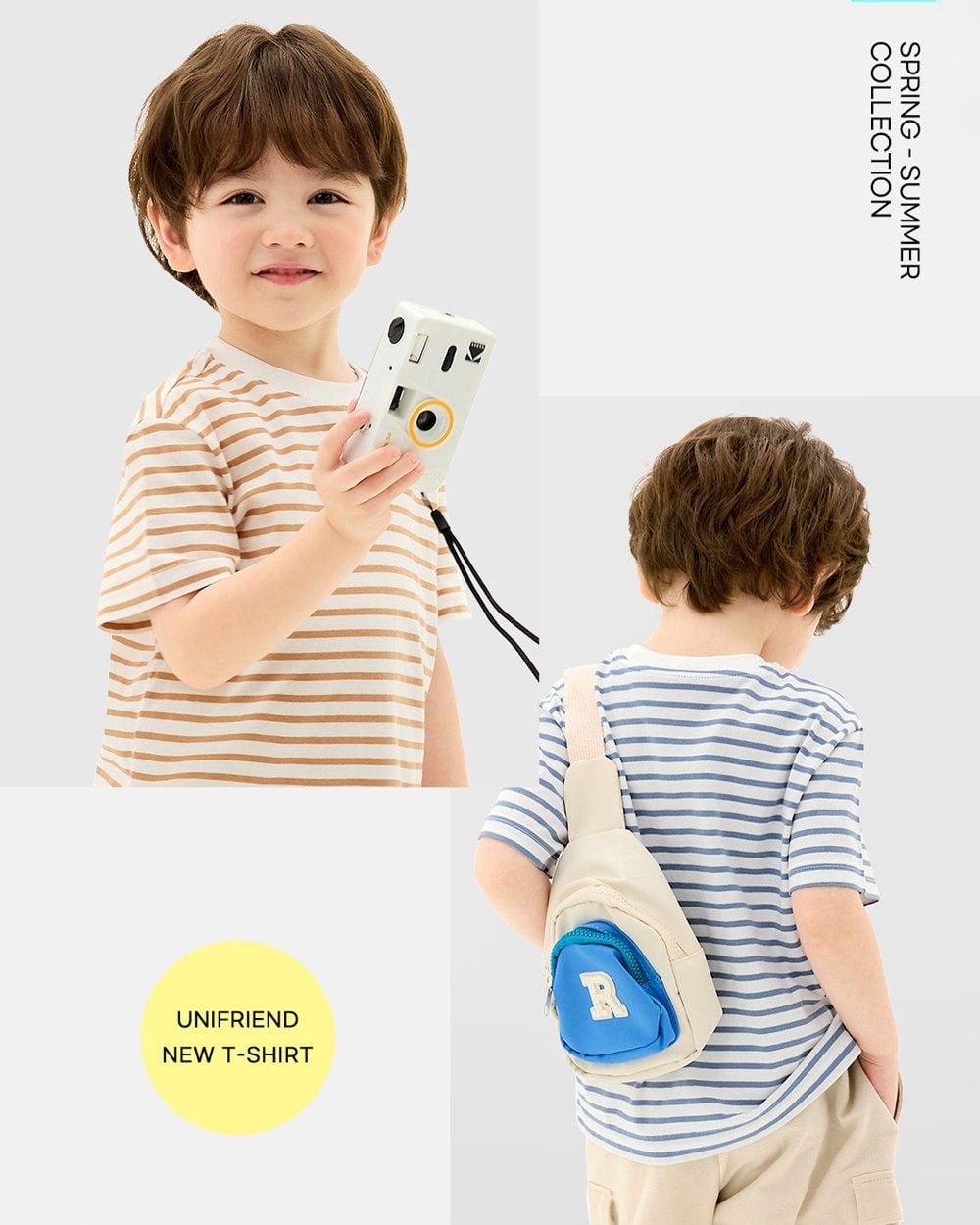 Áo phông ngắn tay cotton mịn bé trai và bé gái U900A