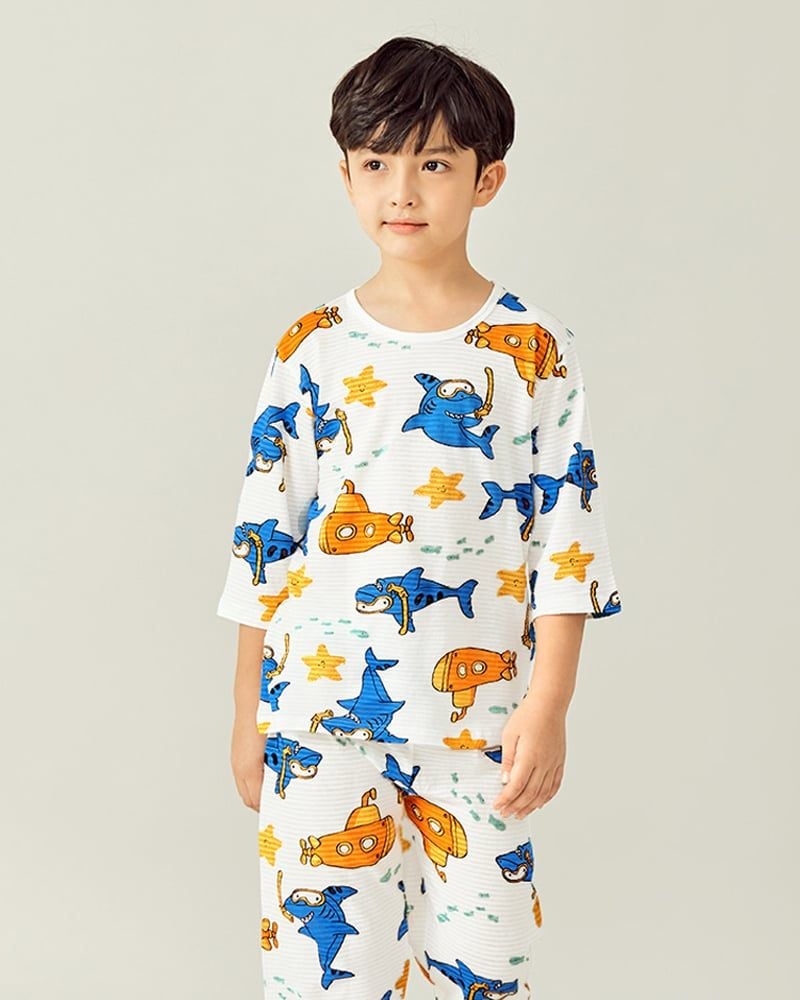 Bộ đồ lửng cotton giấy bé trai U2038