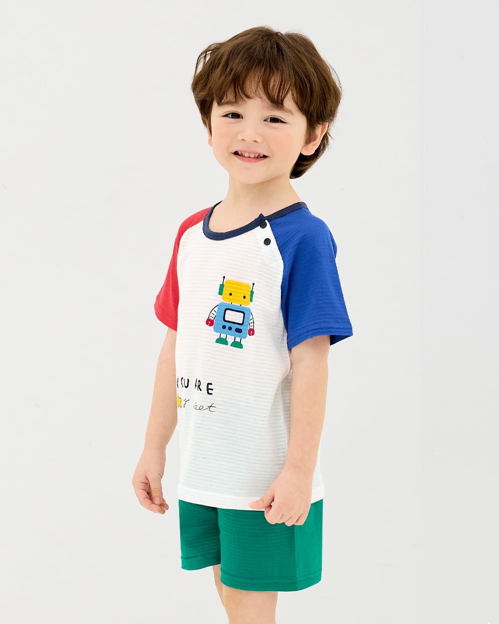 Bộ đồ ngắn cotton giấy bé trai U3204