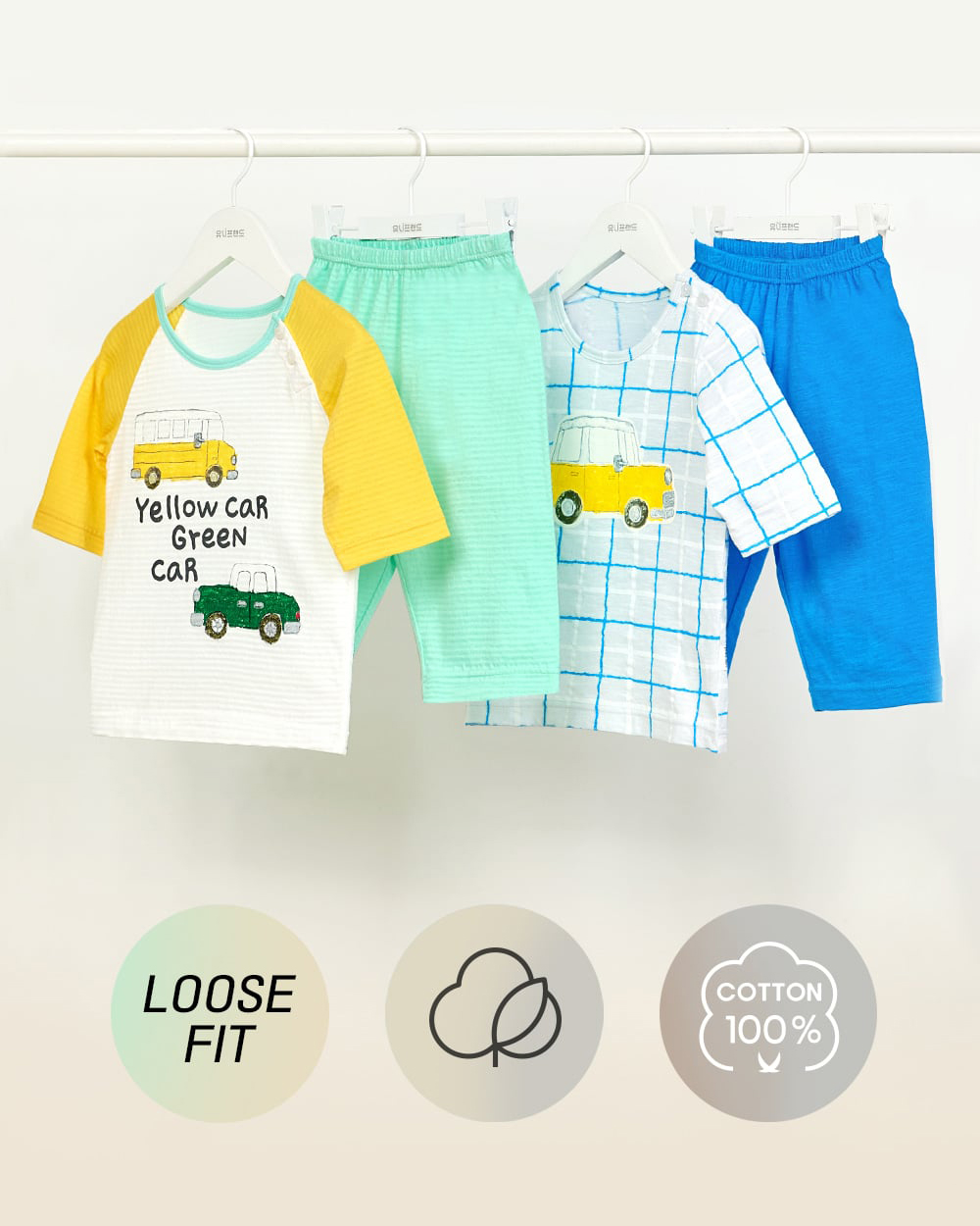 Bộ đồ lửng cotton giấy bé trai U2105