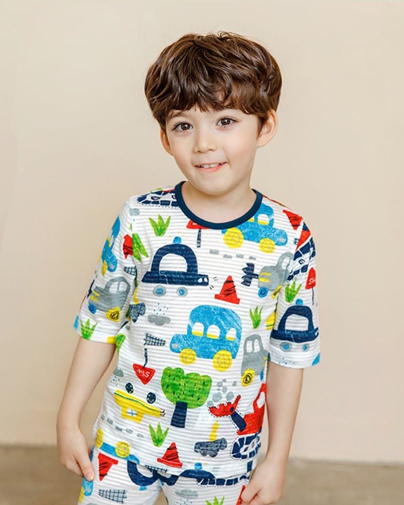 Bộ đồ lửng cotton giấy bé trai U2145