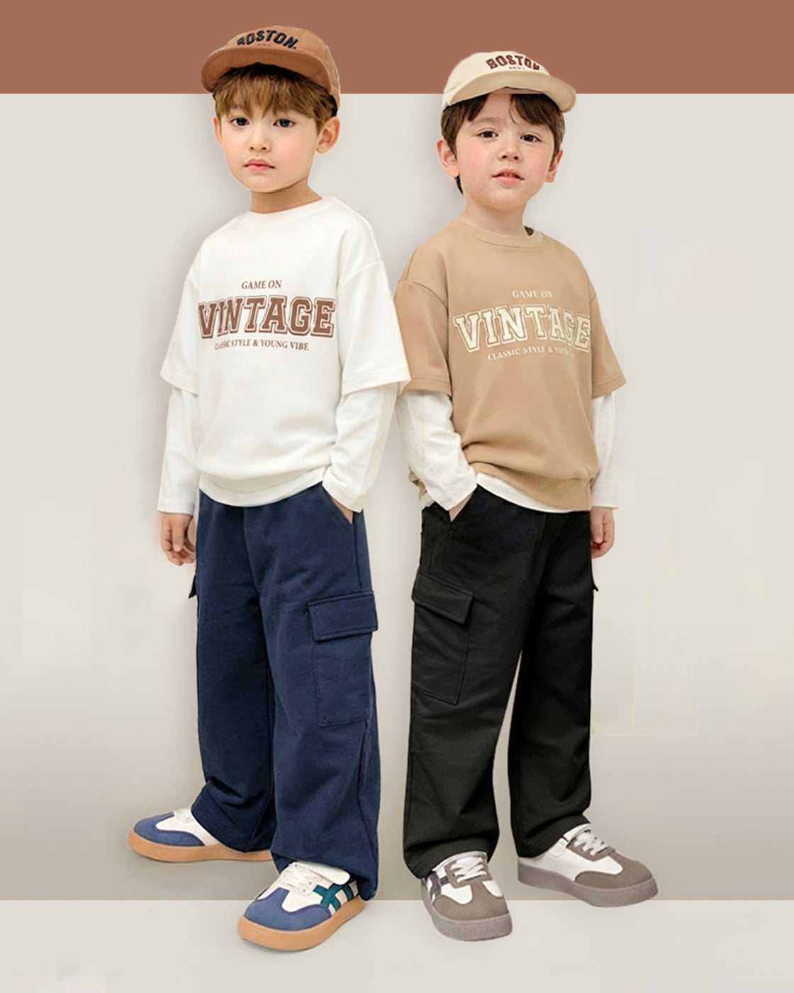 Quần cargo ống suông vải cotton spandex dày vừa U950S