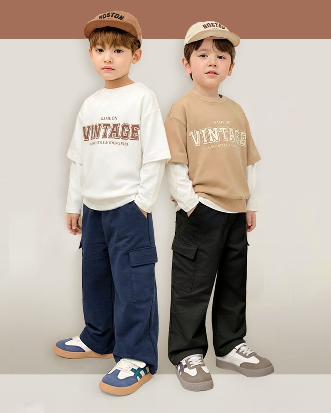 Quần cargo ống suông vải cotton spandex dày vừa U950S