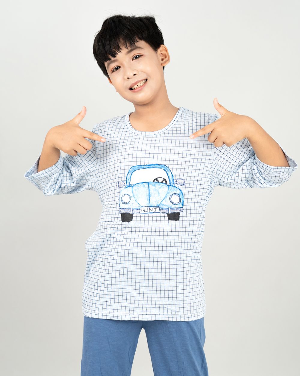 Bộ đồ lửng cotton mịn bé trai U2067
