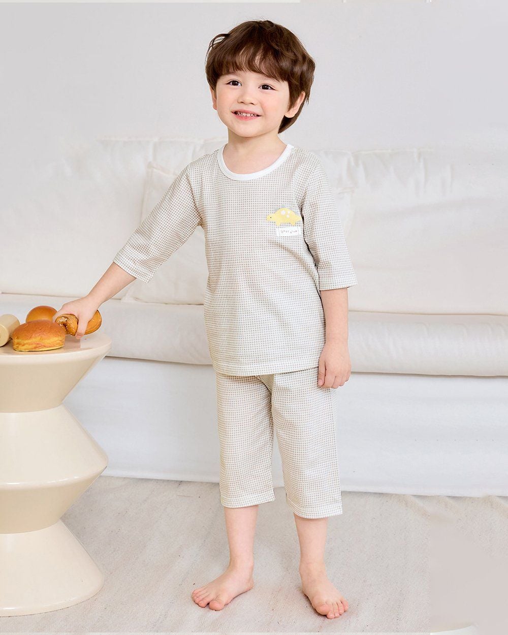 Bộ đồ lửng cotton mịn bé bé trai U2132