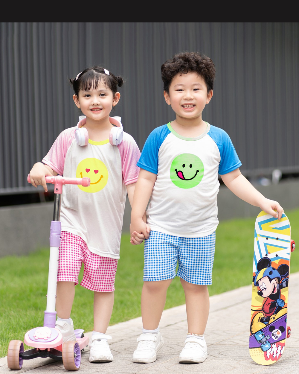 Bộ đồ ngắn Cool Feel mịn mỏng mát bé gái U3168