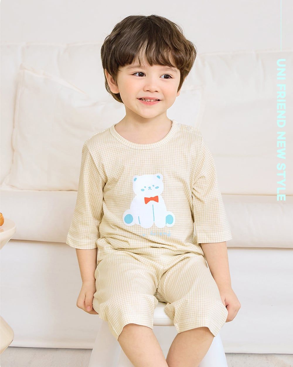Bộ đồ lửng cotton mịn bé trai và bé gái U2129